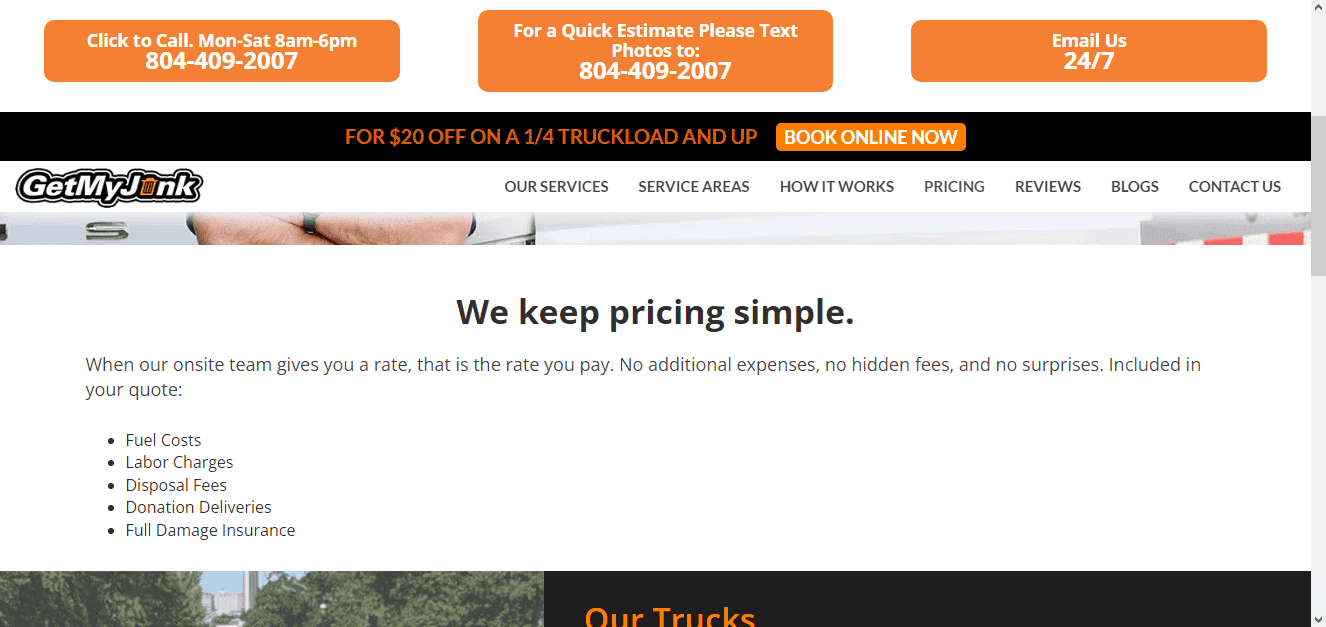 Pricing of Get My Junk