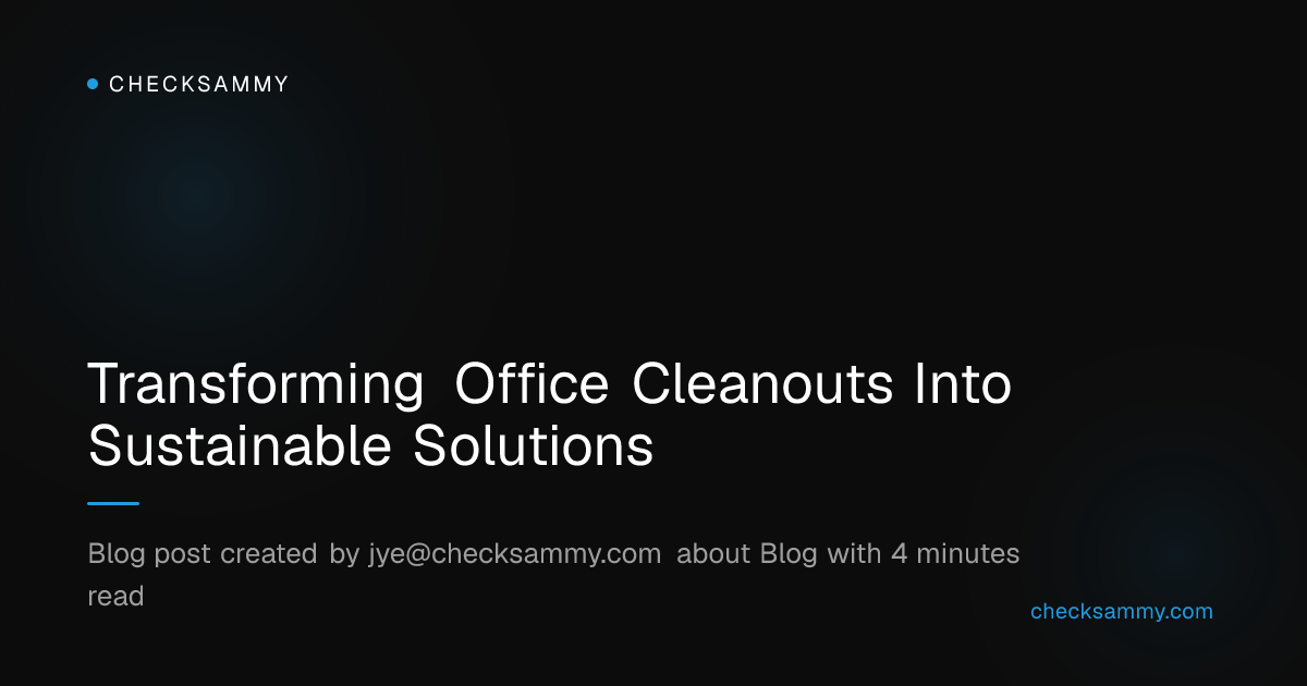Transforming Office Cleanouts Into Sustainable Solutions