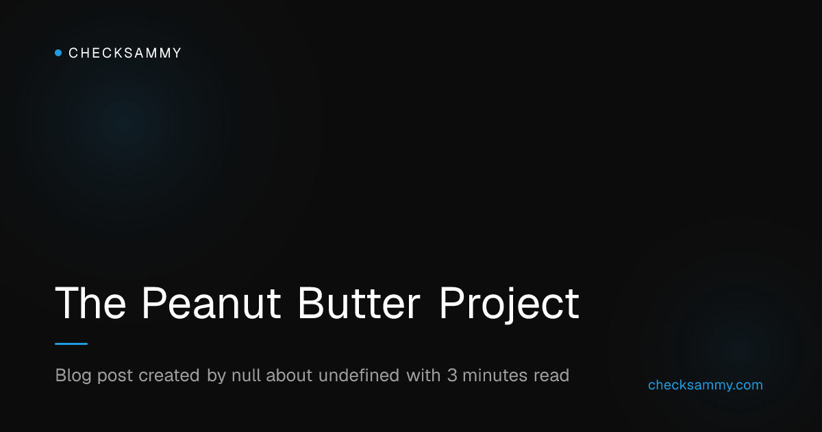 The Peanut Butter Project